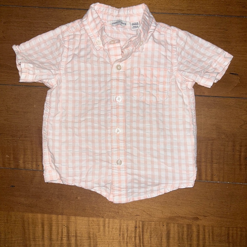 Janie and Jack Salmon button up Shirt